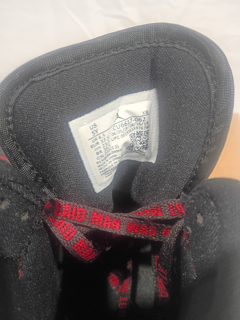 Jordan Kids' Black and Red High-Top Sneakers
